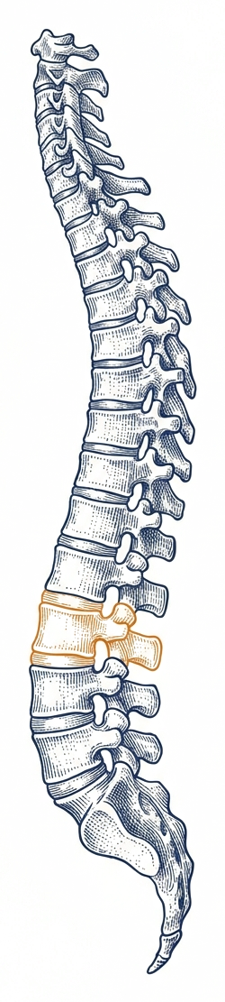 Engraving of the human spine
